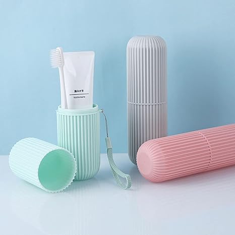 Boîte à brosses à dents rayée