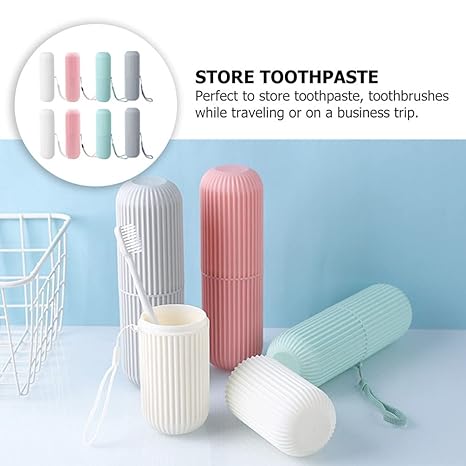 Boîte à brosses à dents rayée